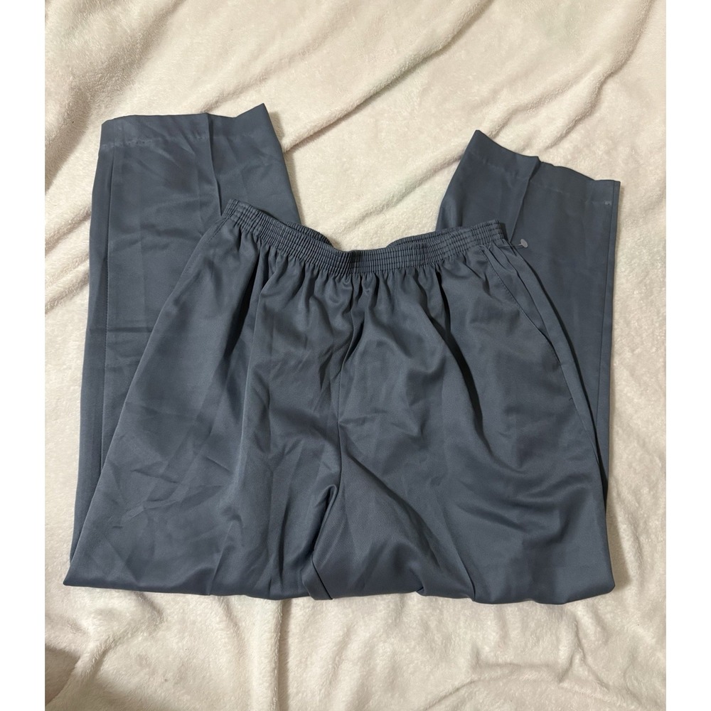 Alfred Dunner Pants Size 16 Blue Gray Elastic Waist Dress Pants